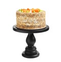 Stand with tasty carrot cake isolated Royalty Free Stock Photo