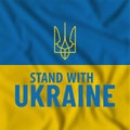 Stand with Ukraine. Stop war in Ukraine. Stop russion agression. Ukrainian flag