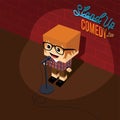 Stand up comedy comic guy on stage Royalty Free Stock Photo
