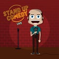 Stand up comedy comic guy on stage Royalty Free Stock Photo