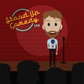 Stand up comedy comic guy on stage Royalty Free Stock Photo