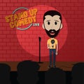 Stand up comedy comic guy on stage Royalty Free Stock Photo