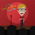 Stand up comedy comic guy on stage Royalty Free Stock Photo