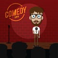 Stand up comedy comic guy on stage Royalty Free Stock Photo