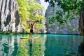 Stand up paddle board in the Secret Lagoon, El Nido, Philippines