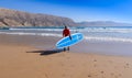 Stand up paddle Surfer at a surf break in morocco 3