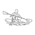 Stand up paddle surfing, boarding. Single female surfer with paddle. Surfrider girl on board. Paddleboarding, SUP Royalty Free Stock Photo