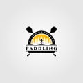 Stand up paddle vintage logo vector silhouette illustration design Royalty Free Stock Photo