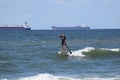 Stand-up paddleboarding (also called stand-up paddle surfing) is a form of wave surfing