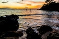 Stand Up Paddlers, Sunset at Makena Landing Park