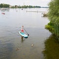 Stand-up paddling on the river Havel near Werder