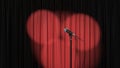 Stand Up Stage, Red Curtain with Spotlights and a Microphone, 3d Render Royalty Free Stock Photo