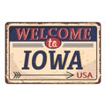 Stand Welcome to Iowa of the United State. Vector illustration.