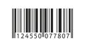 A black and white barcode with numbers on a plain background Royalty Free Stock Photo