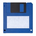 Standard blue floppy disk isolated on white background. Royalty Free Stock Photo