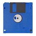 Standard blue floppy disk isolated on white background. Royalty Free Stock Photo