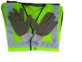 Standard construction safety equipment on white backgrounds. top view