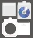 Standard disc envelope mockup with dieline cut Royalty Free Stock Photo