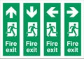 ISO 7010 graphical symbols for Fire Exit routes portrait