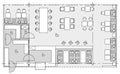 Standard furniture symbols used in architecture plans