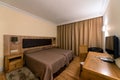 Standard hotel double room interior Royalty Free Stock Photo