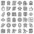 Standard icons set, outline style