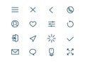 Standard icons for websites vector linear set