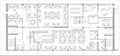 Standard office furniture symbols set used in architecture plans, office planning icon set, graphic design elements