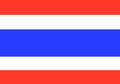 The standard proportions and colors for the Thai flag