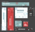 8 Standard size winter christmas banner templates Royalty Free Stock Photo