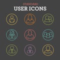 Standard User Icon Set Royalty Free Stock Photo