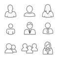 Standard User Icon Set Royalty Free Stock Photo