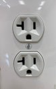 Standard 110V Electrical wall outlet with ground Royalty Free Stock Photo