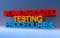 standardized testing procedures on blue Royalty Free Stock Photo