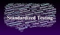 Standardized Testing Word Cloud. Overview Of Assessment, Performance, And Equity Issues Royalty Free Stock Photo