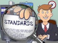 Standards through Magnifier. Doodle Design.