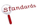Standards with magnifying glass Royalty Free Stock Photo