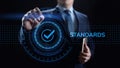 Standards quality Assurance control standardisation and certification concept. Royalty Free Stock Photo