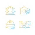 Standards for residential construction gradient linear vector icons set
