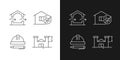 Standards for residential construction linear icons set for dark and light mode