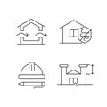 Standards for residential construction linear icons set