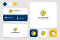 Standart logo design with editable slogan. Branding book and business card template.