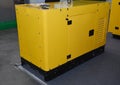 Standby power diesel backup generator in the house garage Royalty Free Stock Photo