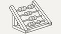 Standing Abacus Counting Frame, Educational Mathematics Instrument, vector design Generative AI Royalty Free Stock Photo