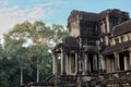 Standing amidst the ruins of Angkor, Cambodia, is an abandoned medieval Khmer building that echoes stories of a bygone era Royalty Free Stock Photo