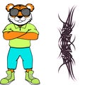 Standing tiger teen cartoon with sunglasses hipster