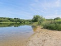 On the banks of Staunton Harold Reservoir in the Derbyshire countrside