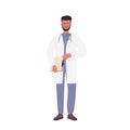 Standing bearded doctor man
