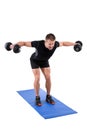 Standing Bent Over Dumbbell Reverse Fly Workout Royalty Free Stock Photo