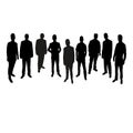 Standing bodies of men, silhouette vector